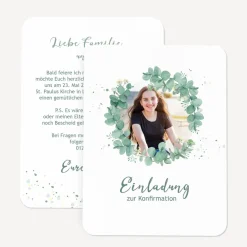 Einladung Konfirmation runde Ecken