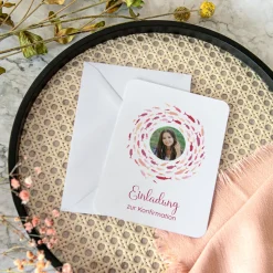 Einladung Konfirmation runde Ecken