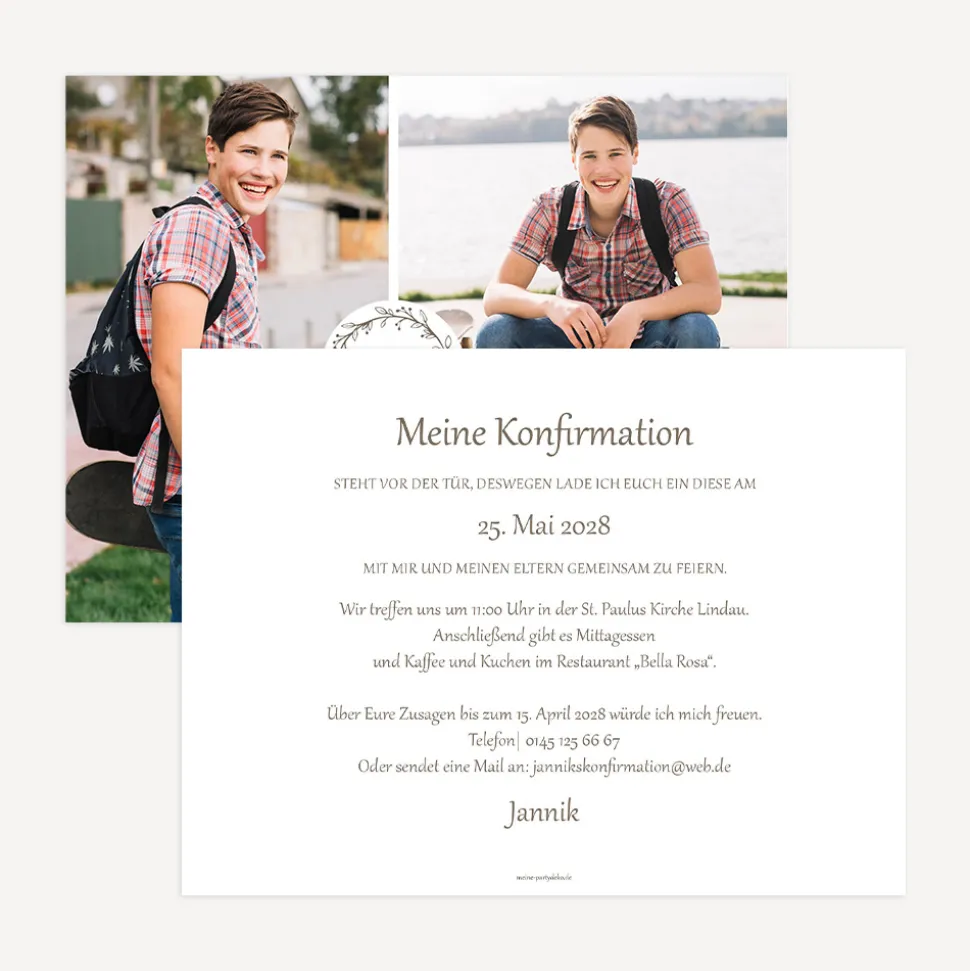 Einladung Konfirmation "Vintage Dreams"
