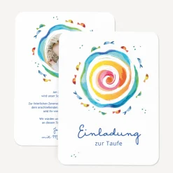Einladung Taufe runde Ecken "Kreislauf des Lebens"