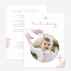 Einladung Taufe runde Ecken