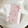 Einladung Taufe runde Ecken "Trockenblumen Blush"