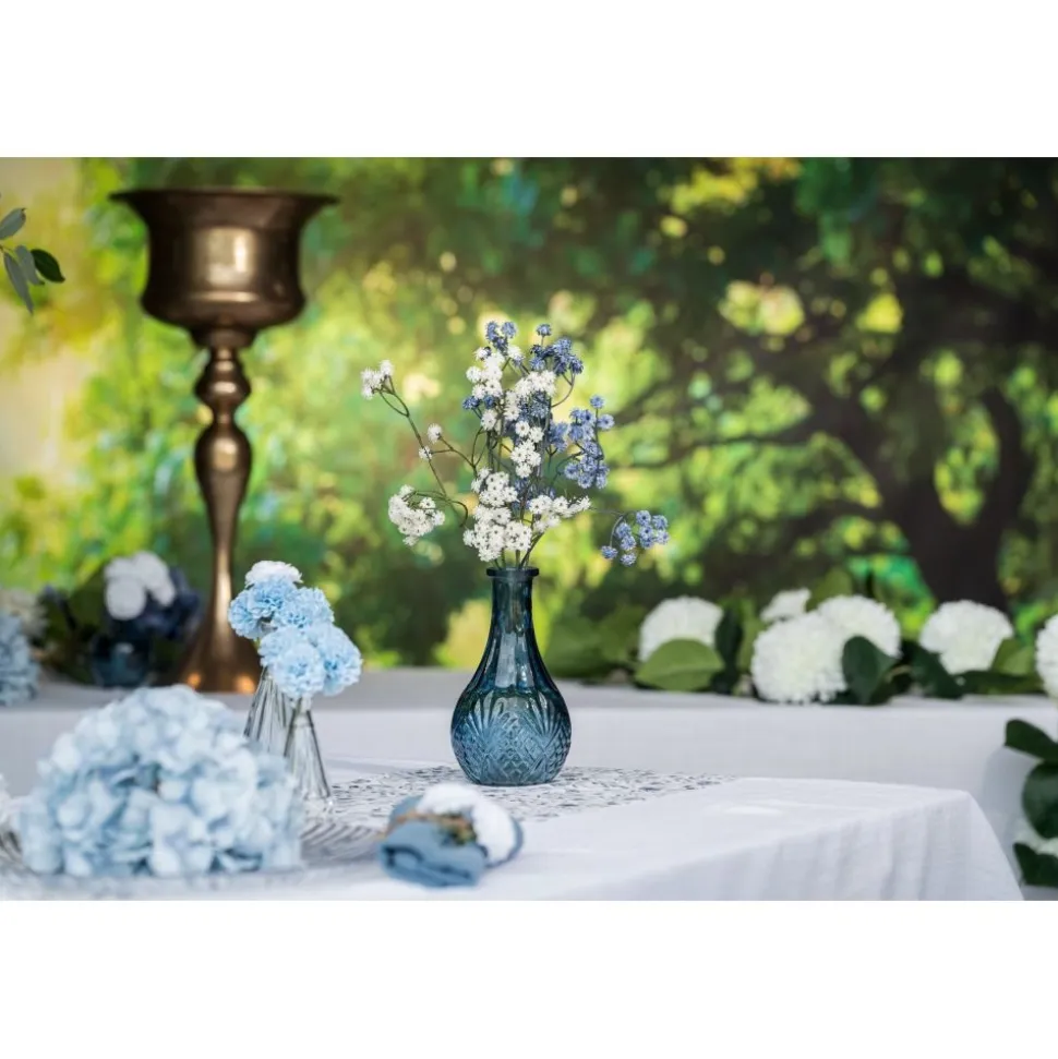 Flaschenvase Vintage blau 10 x 18 cm