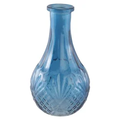 Flaschenvase Vintage blau 10 x 18 cm