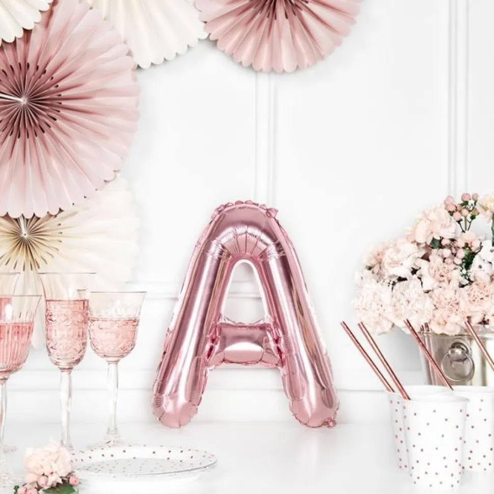 Folienballon Buchstabe "A" roségold 35 cm