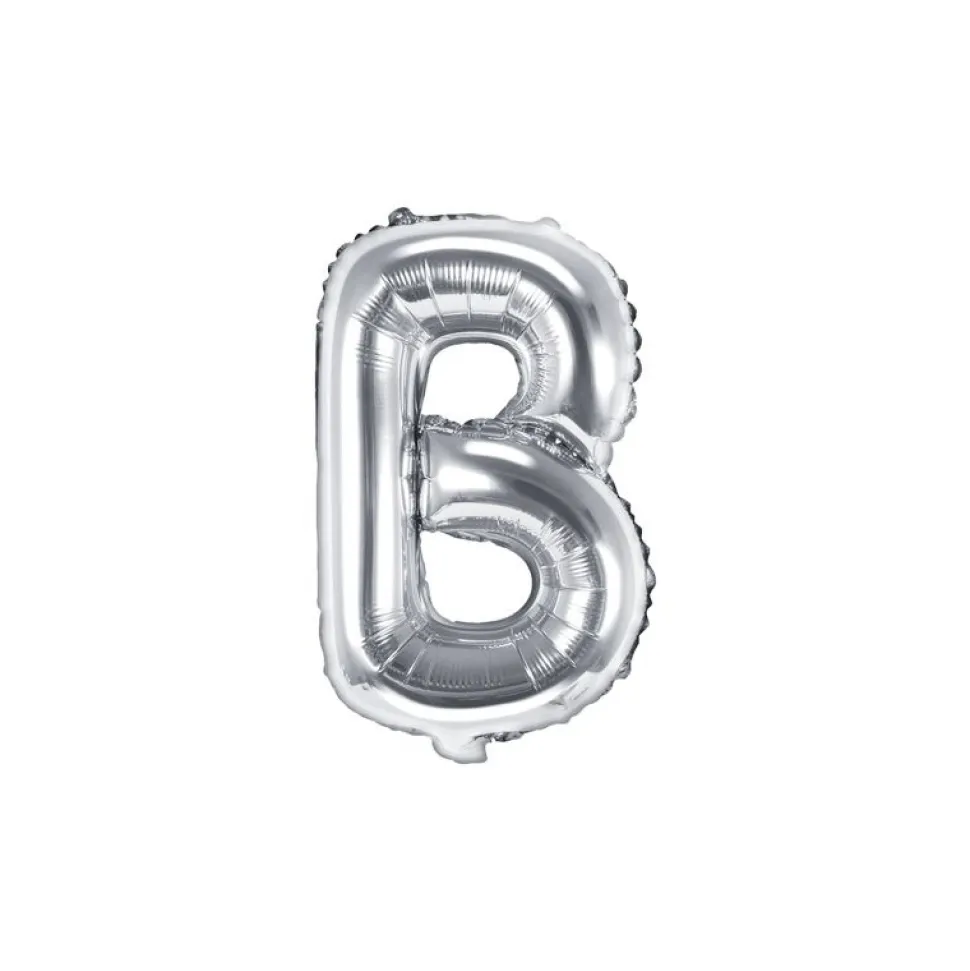 Folienballon Buchstabe "B" silber 35 cm