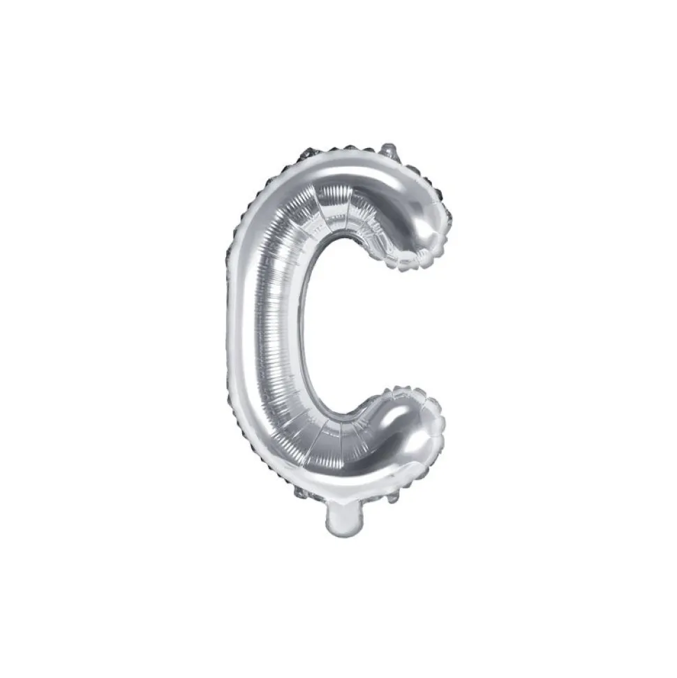 Folienballon Buchstabe "C" silber 35 cm