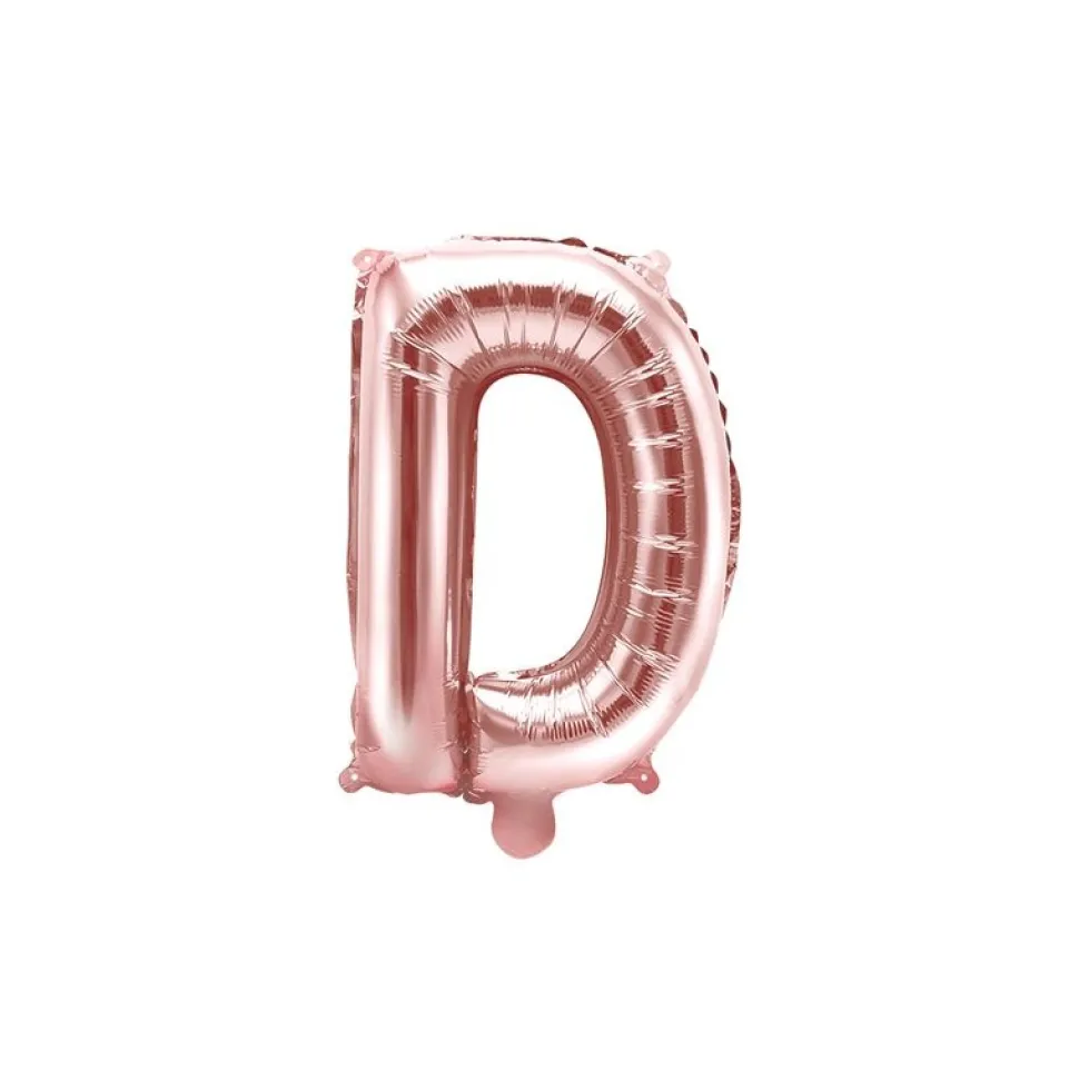 Folienballon Buchstabe "D" roségold 35 cm
