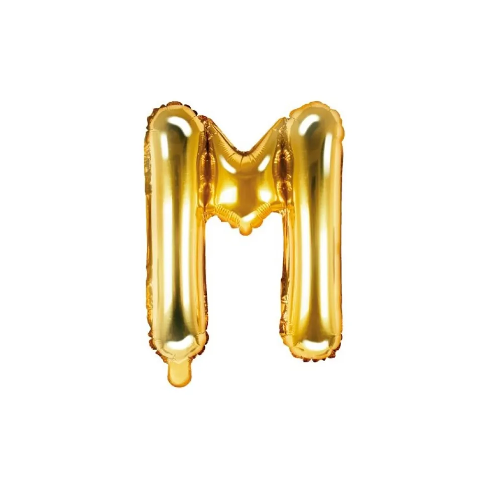 Folienballon Buchstabe "M" gold 35 cm