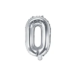 Folienballon Buchstabe "O" silber 35 cm