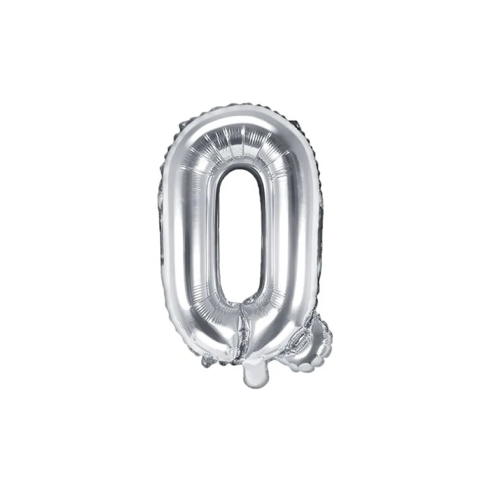 Folienballon Buchstabe "Q" silber 35 cm