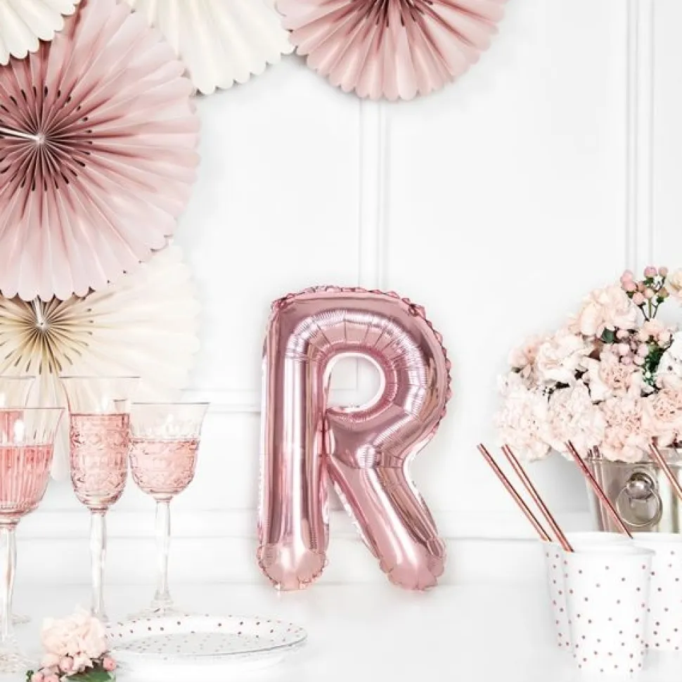 Folienballon Buchstabe "R" roségold 35 cm