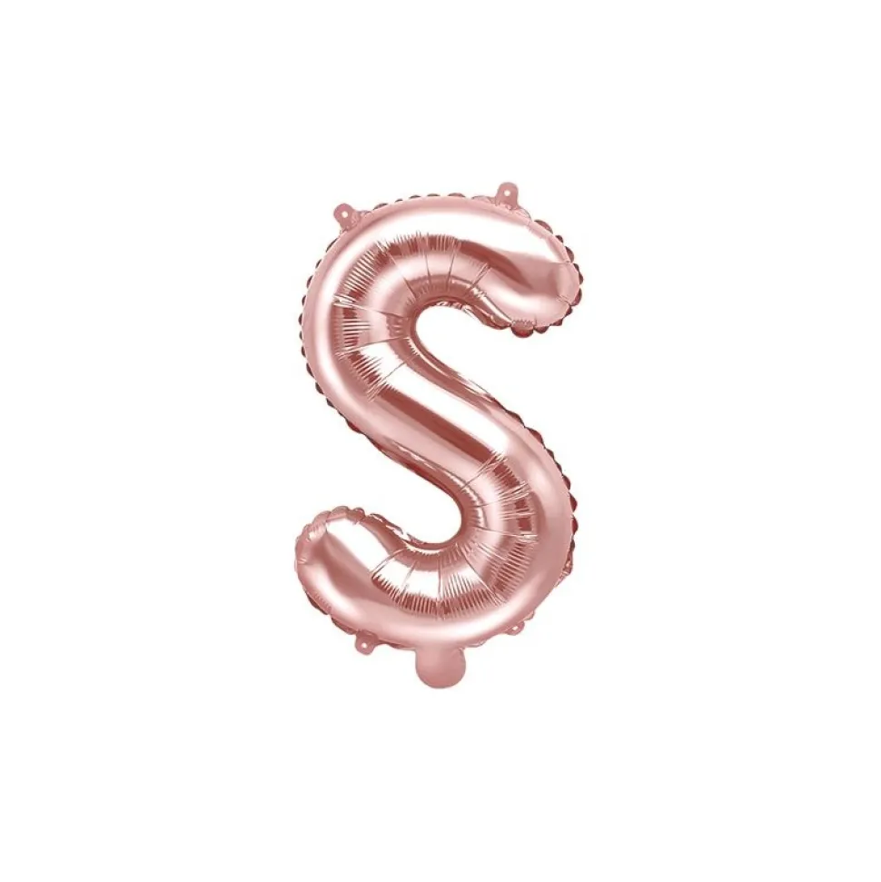 Folienballon Buchstabe "S" roségold 35 cm