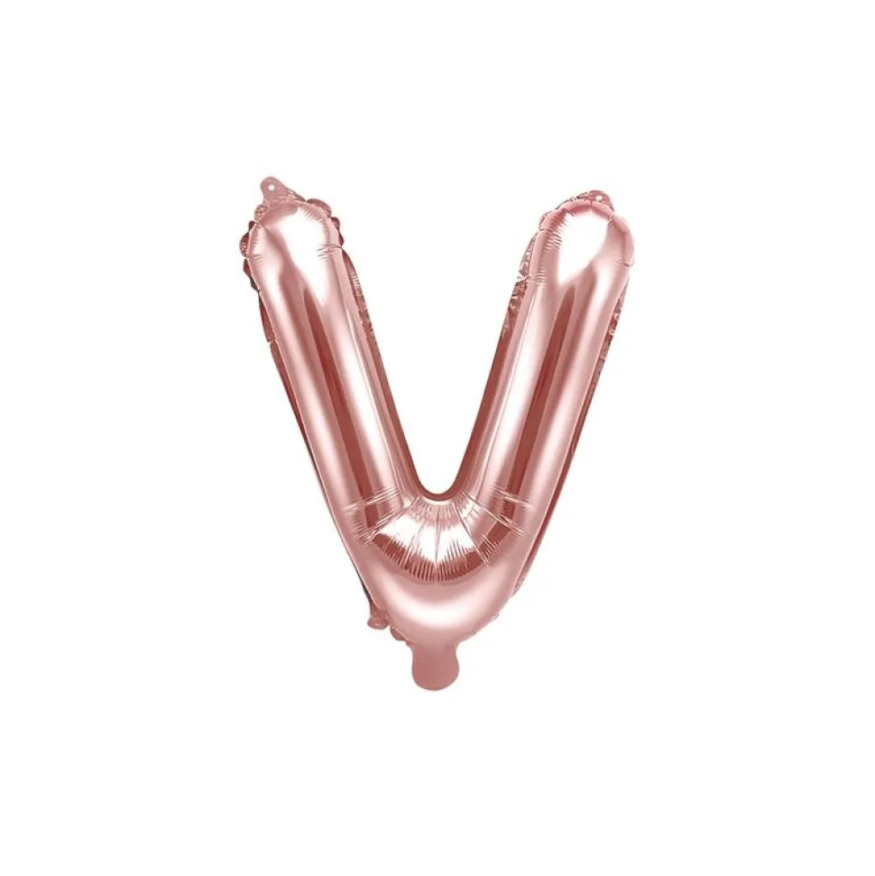 Folienballon Buchstabe "V" roségold 35 cm