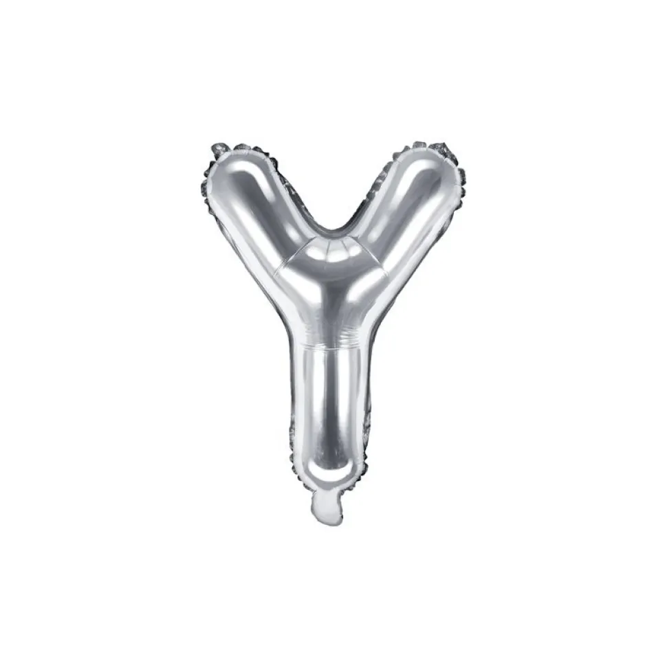 Folienballon Buchstabe "Y" silber 35 cm