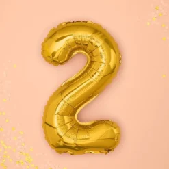 Folienballon "2" gold 35 cm