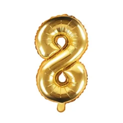 Folienballon "8" gold 35cm