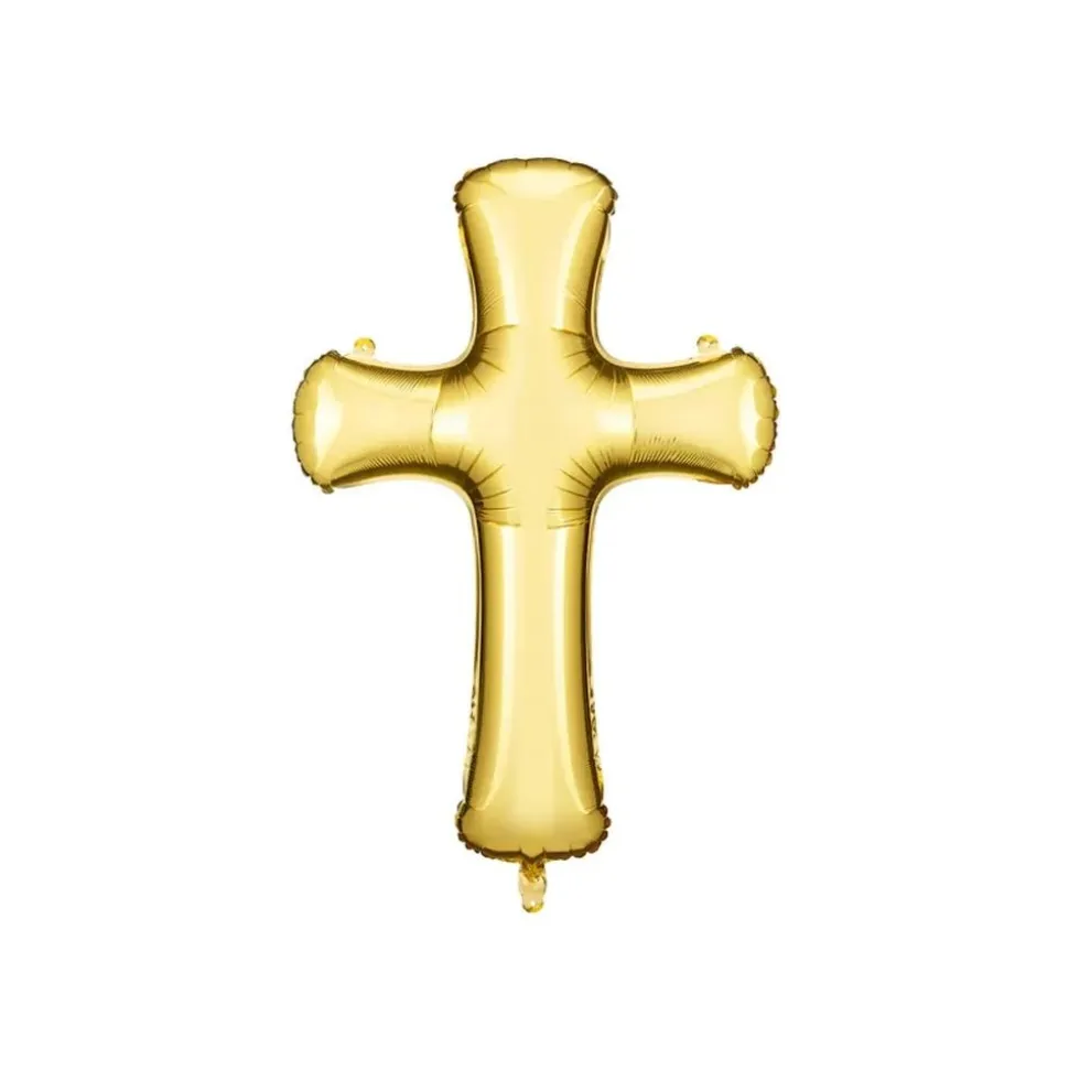 Folienballon goldenes Kreuz 74,5 x 103,5 cm