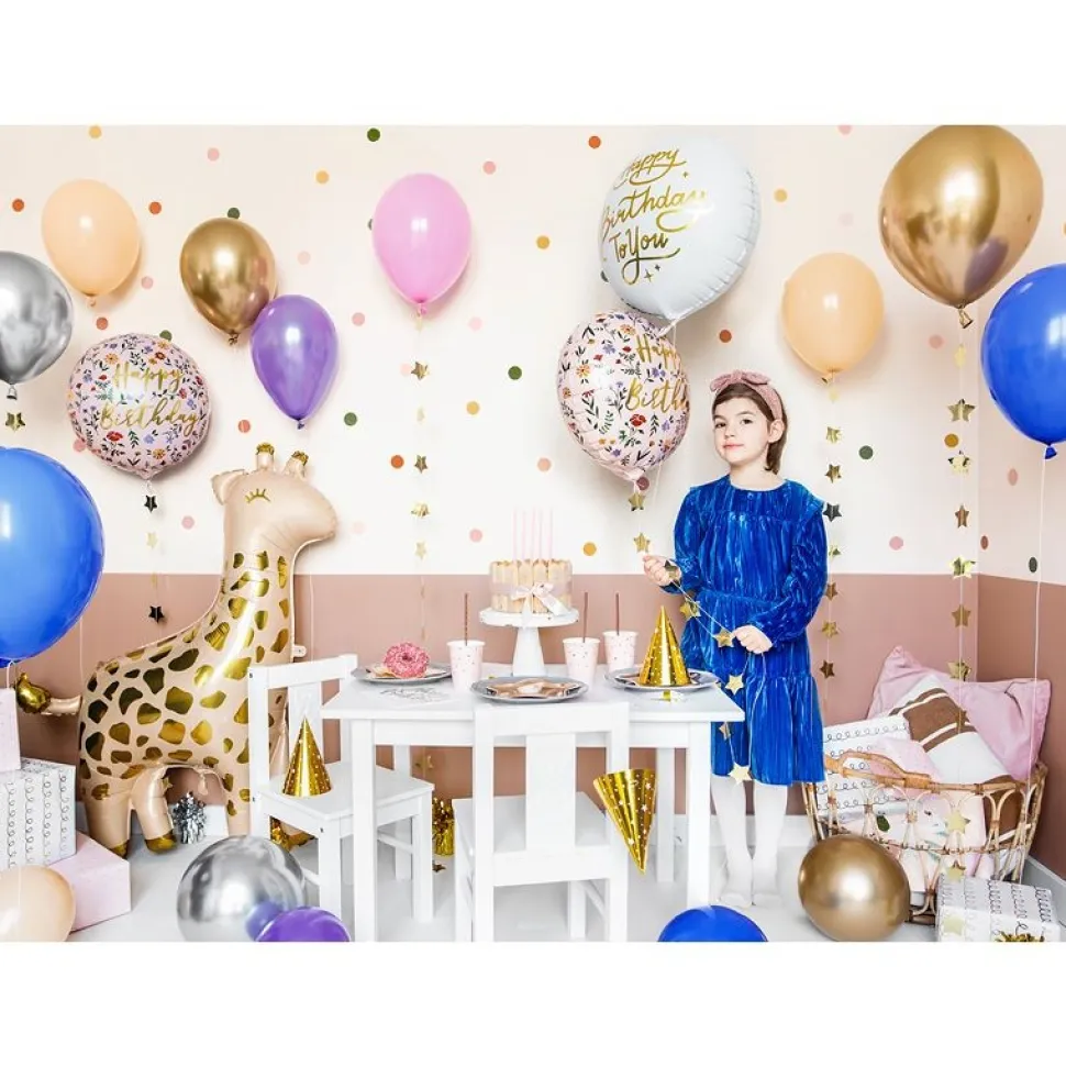 Folienballon Happy Birthday Blumen Ø 35 cm