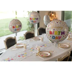 Folienballon "Happy Birthday" bunt Ø 45 cm