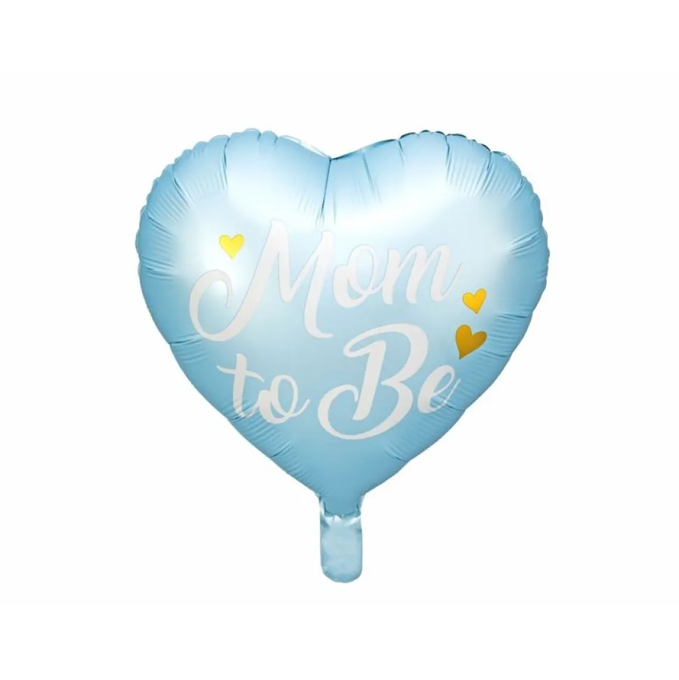 Folienballon Herz "Mom to be" hellblau 35cm