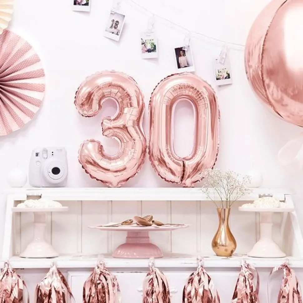 Folienballon Set 30. Geburtstag roségold