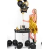 Folienballon Stern "Happy Birthday" schwarz 40 cm