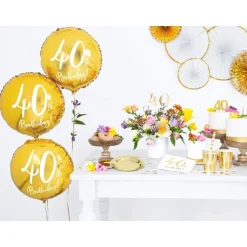 Folienballon "40th Birthday" gold Ø 45 cm