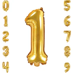 Folienballon Zahlen 0 - 9 gold 86 cm