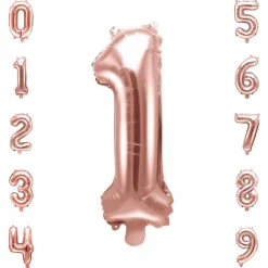 Folienballon Zahlen 0 - 9 roségold 86 cm