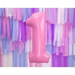 Folienballon Zahl "1" rosa 86 cm
