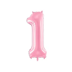 Folienballon Zahl "1" rosa 86 cm