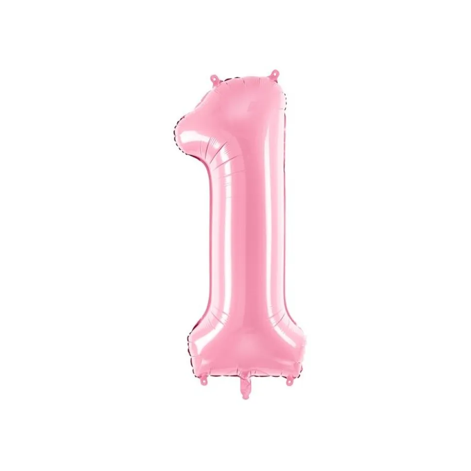 Folienballon Zahl "1" rosa 86 cm