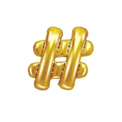 Folienballon "#" Zeichen gold 35 cm