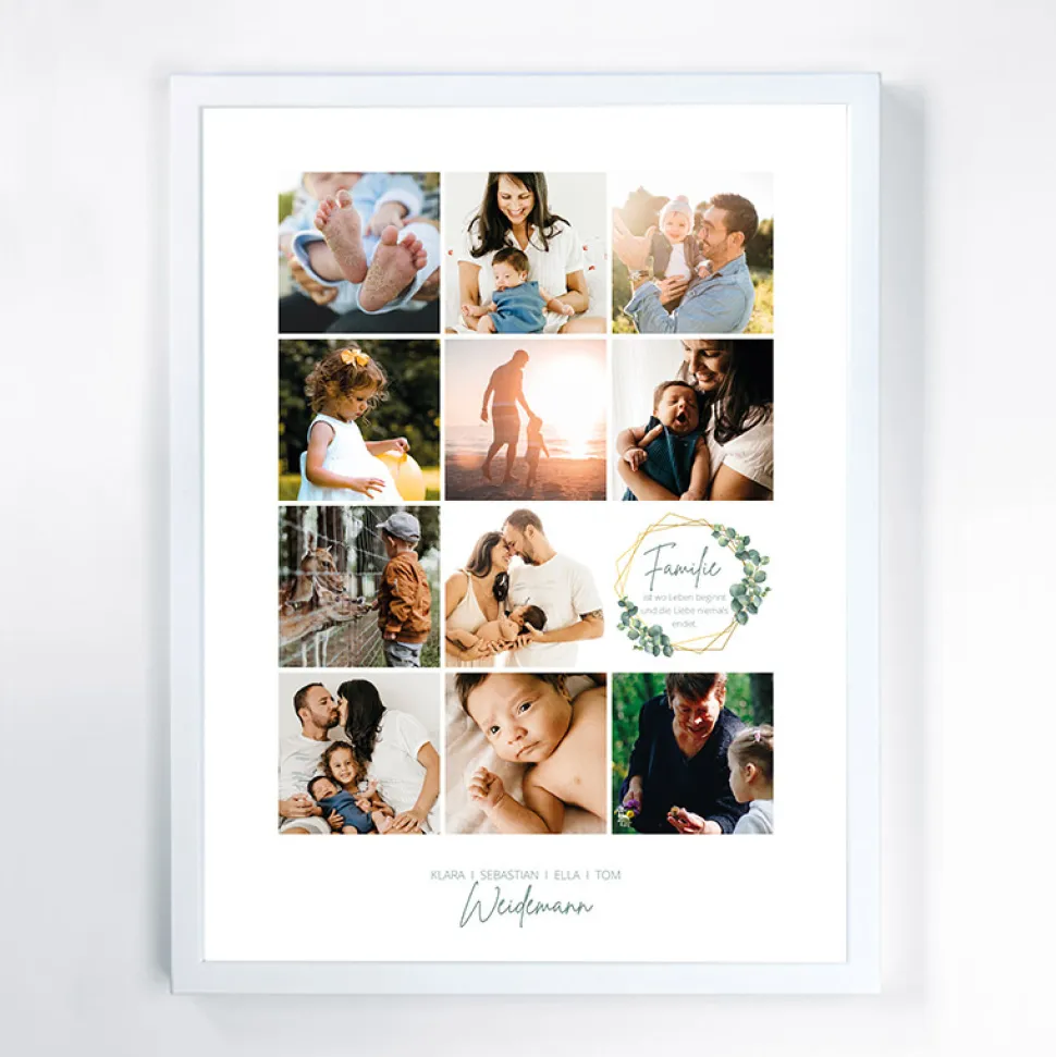 Fotocollage Familie Eukalyptus Geometrie als Download oder Druck