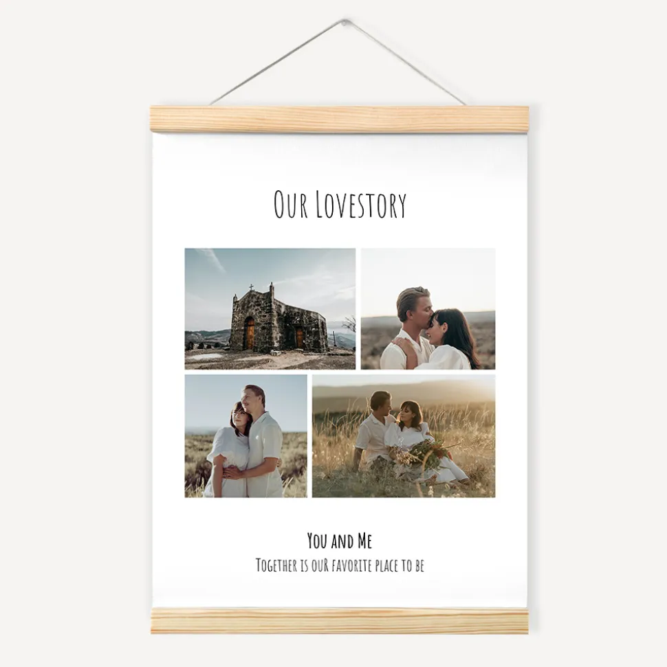 Fotocollage Geschenk "Our Lovestory" als Download oder Druck