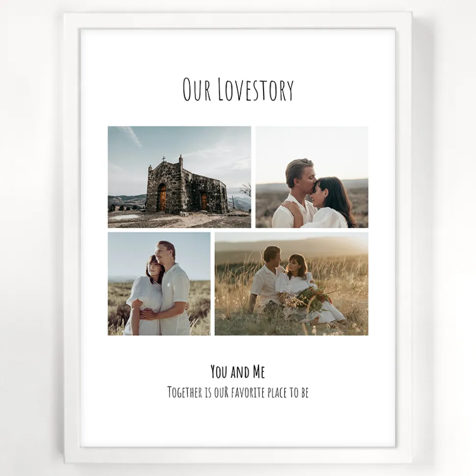 Fotocollage Geschenk "Our Lovestory" als Download oder Druck