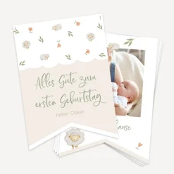 Fotogirlande Baby Meilensteine "Schäfchen mit Blüten"