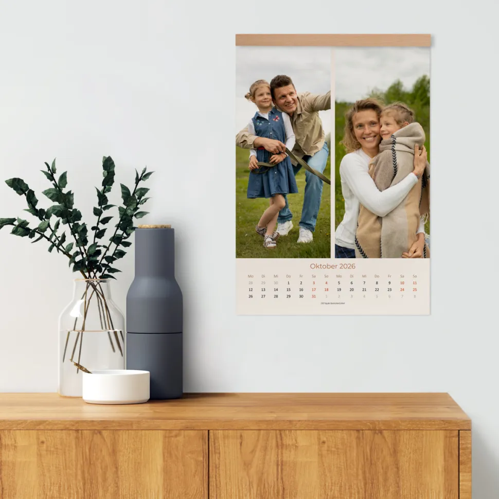 Foto Wandkalender 2026 A3 hoch inkl. Holzleiste