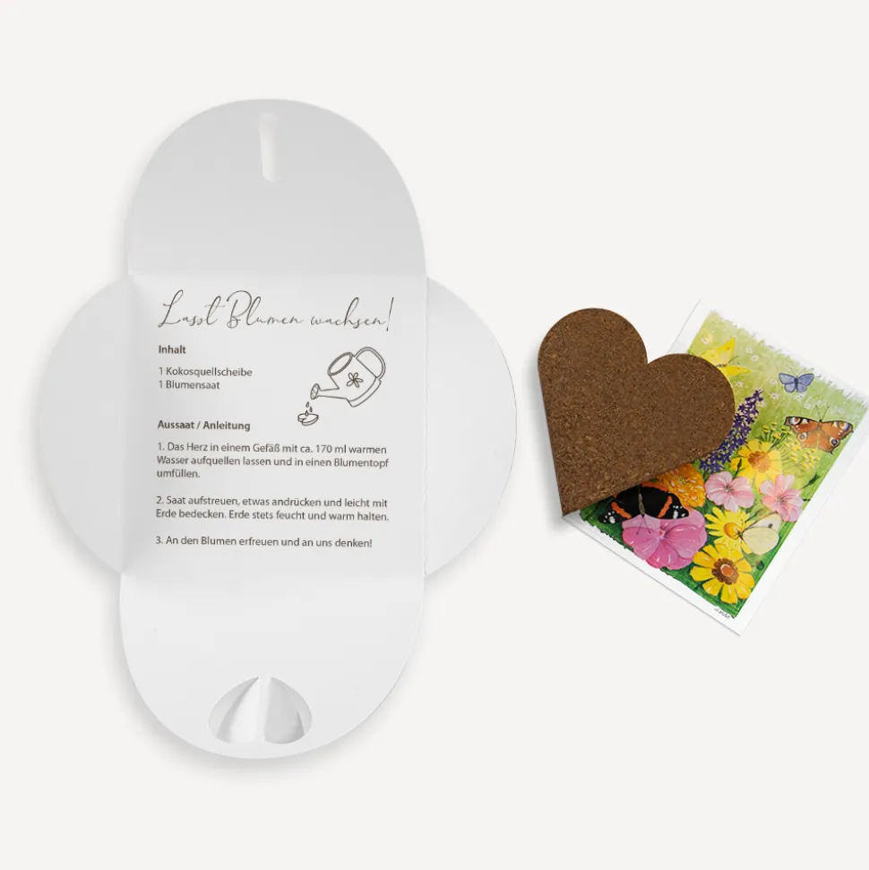 Gastgeschenk Anzuchtset Herz Kommunion Mädchen "Kreuz Modern"