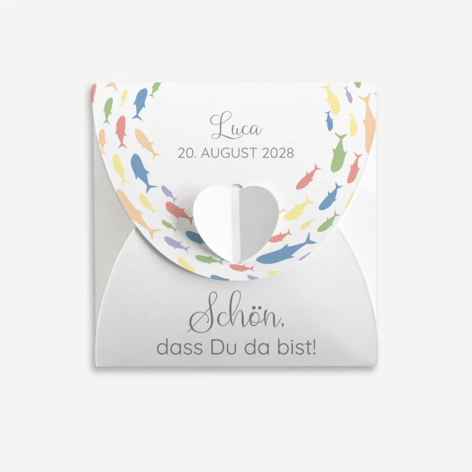 Gastgeschenk Anzuchtset Herz "Fischschwarm"