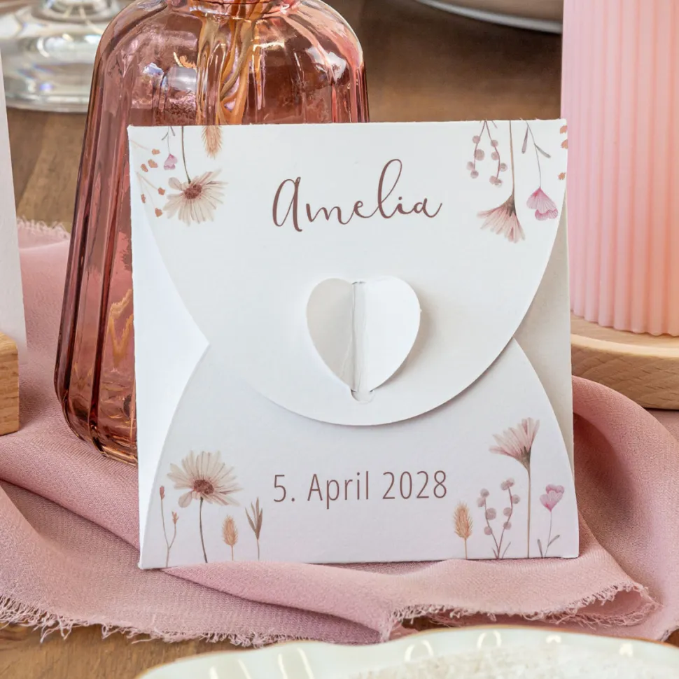 Gastgeschenk Anzuchtset Herz "Wild Flowers"