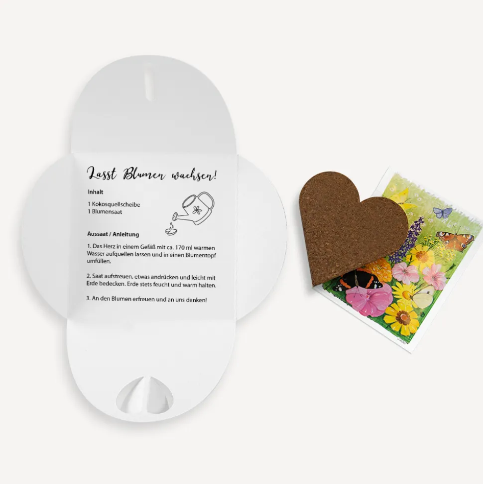 Gastgeschenk Anzuchtset Herz "Doodle"