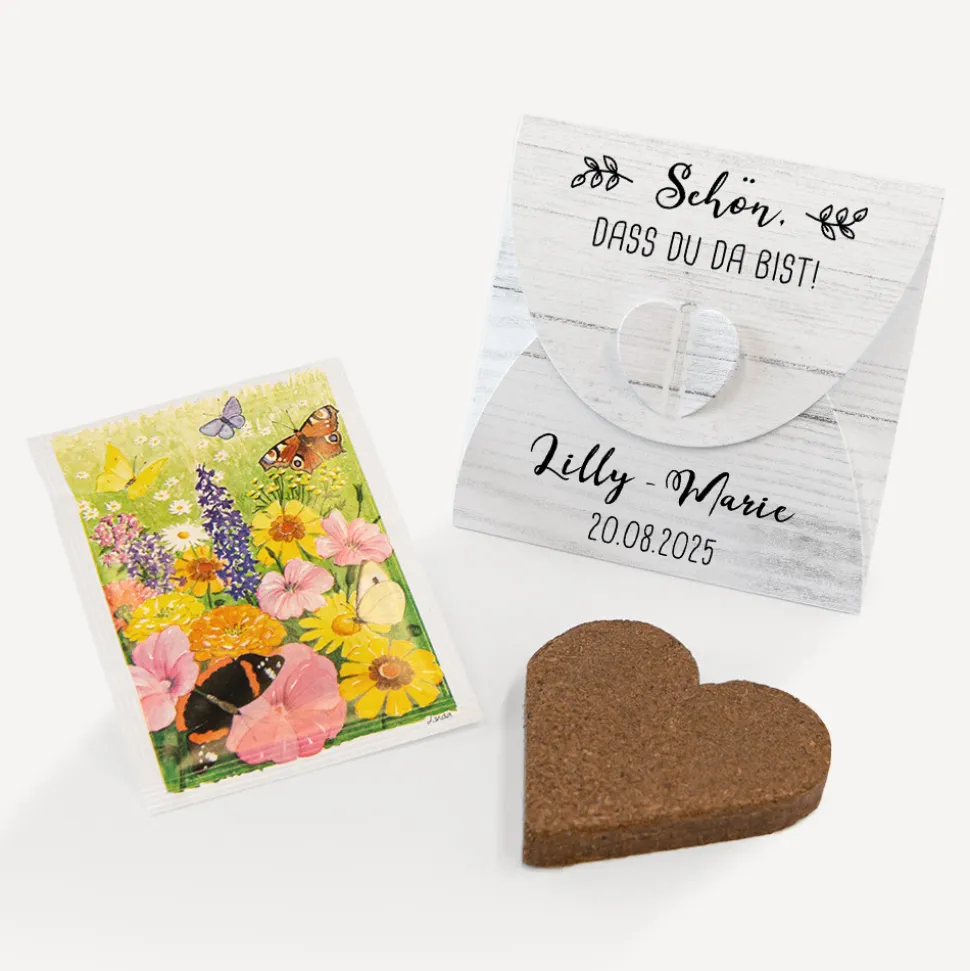 Gastgeschenk Anzuchtset Herz "Doodle"
