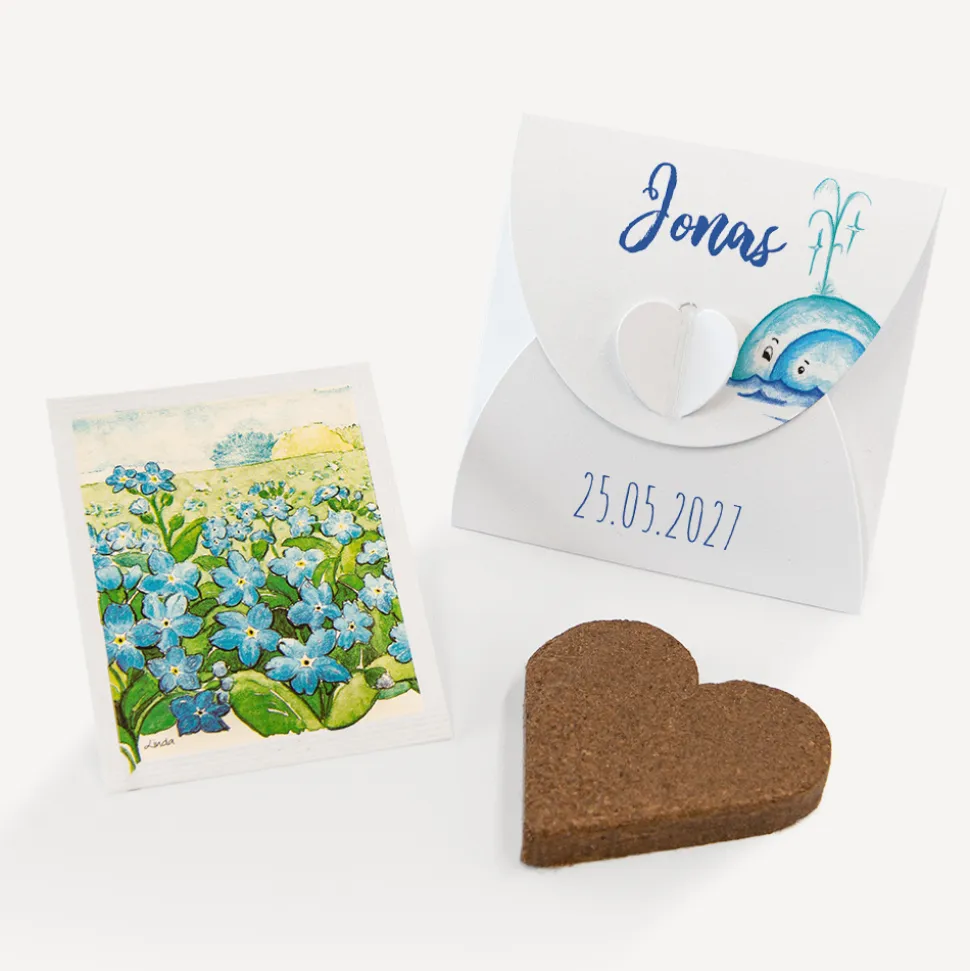 Gastgeschenk Anzuchtset Herz "Wal"