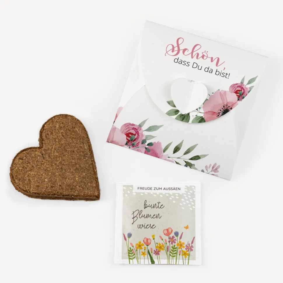 Gastgeschenk Anzuchtset Herz "Bohemian Summer"