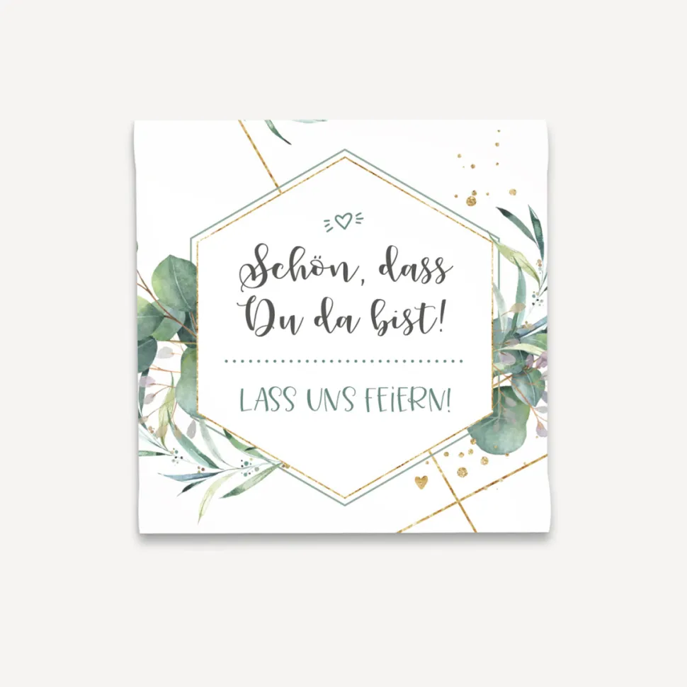 Gastgeschenk Anzuchtset Herz "Aquarell Eukalyptus Zweige"