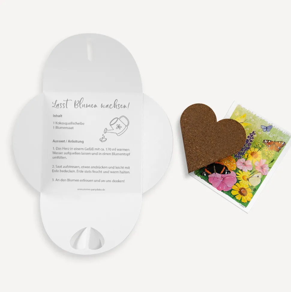 Gastgeschenk Anzuchtset Herz "Wildblumen"