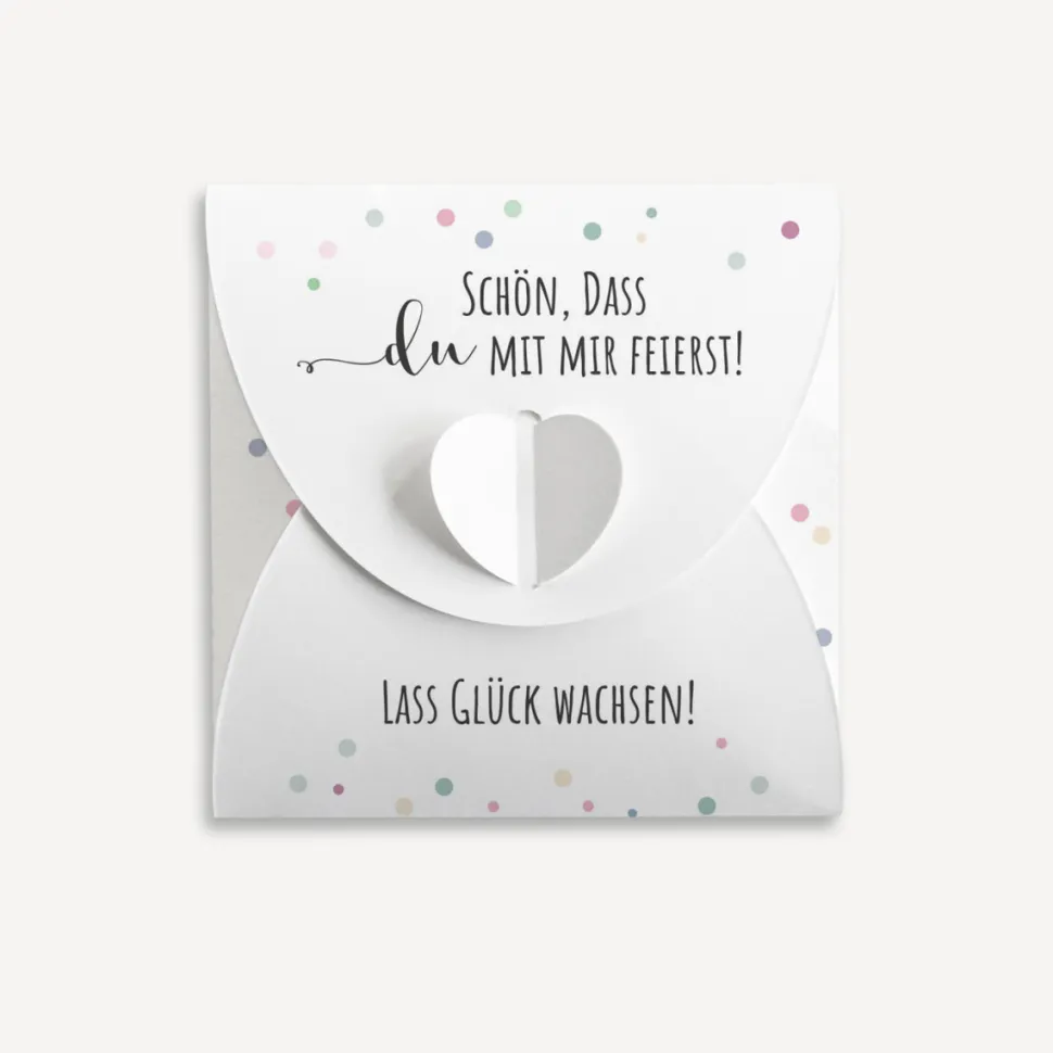 Gastgeschenk Anzuchtset Herz "Konfetti"