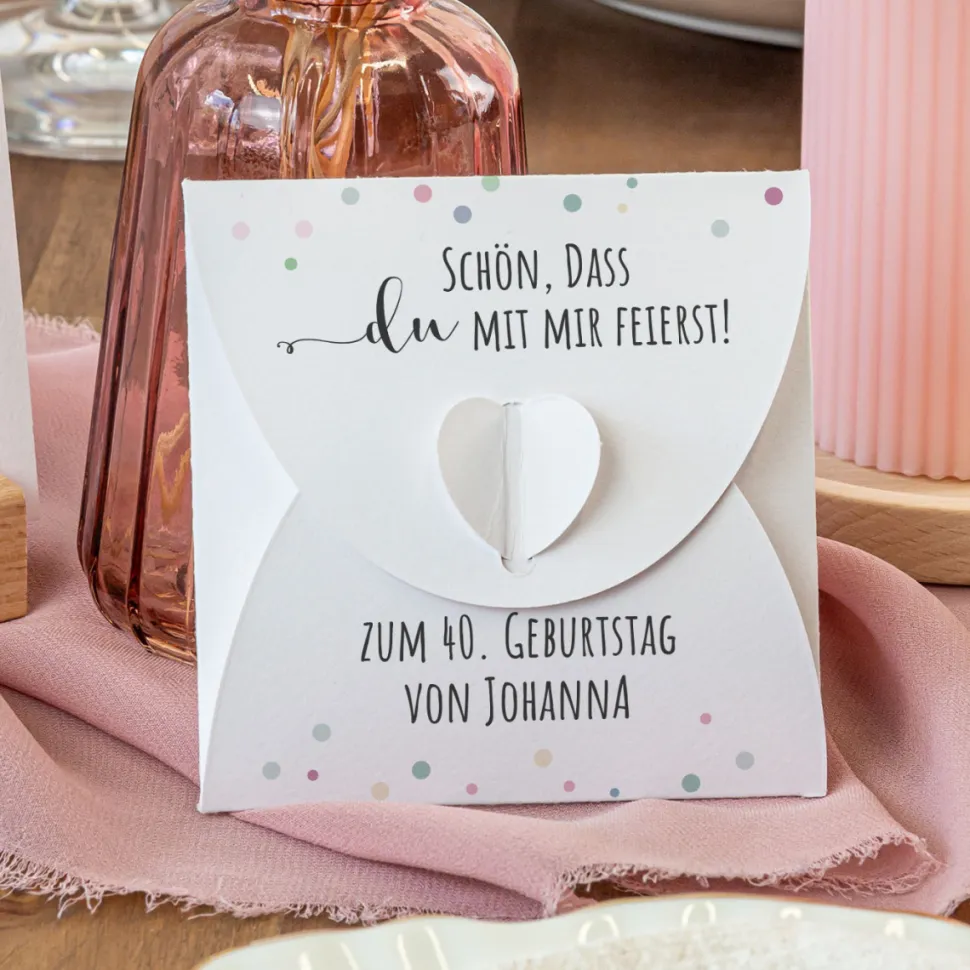 Gastgeschenk Anzuchtset Herz "Konfetti"